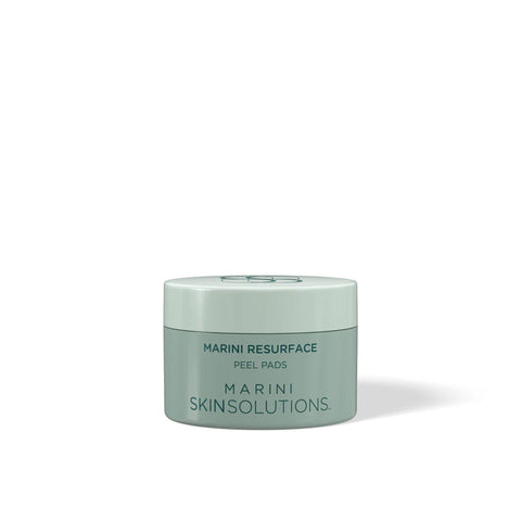 Jar of Marini Skinsolutions, formerly Jan Marini Skin Research,  peel pads on a white background